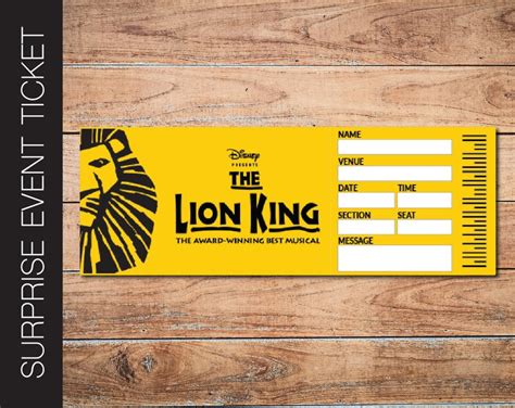 Lion King Ticket Template